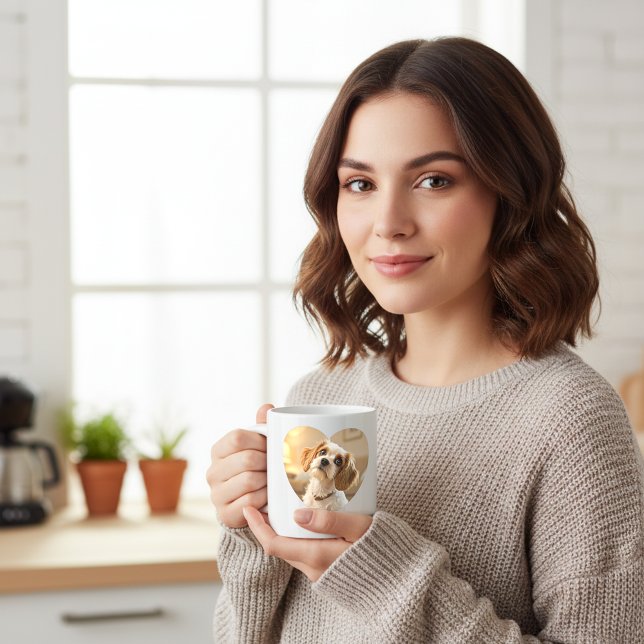 Heart-Shaped Dog Design – “Happiness on Four Paws” Giant Coffee Mug (Creator Uploaded)