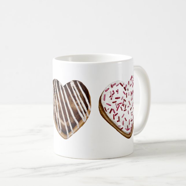 Heart Shaped Donut Mug (Front Right)