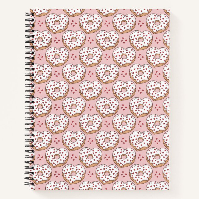 Heart-Shaped Donuts with Sprinkles Notebook (Front)