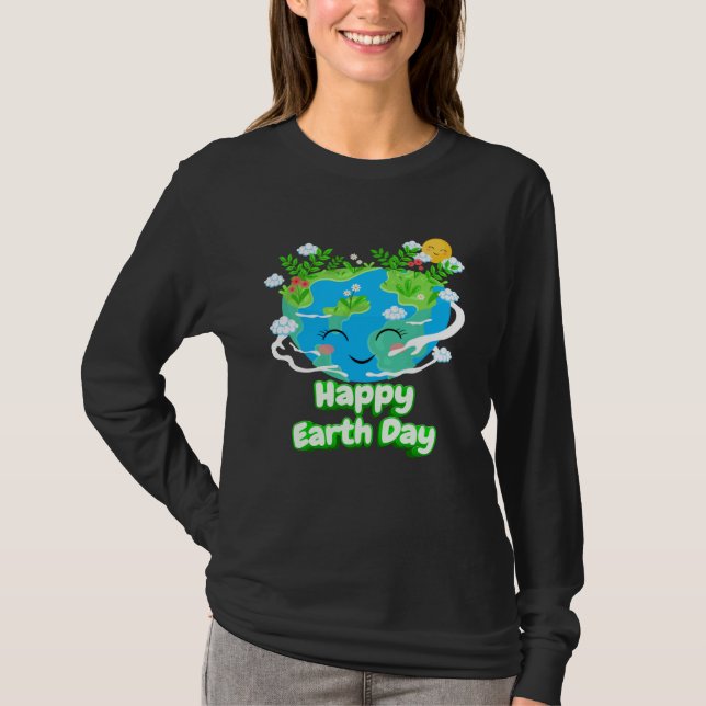 Heart Shaped Earth Day Everyday Bees World Environ T-Shirt (Front)