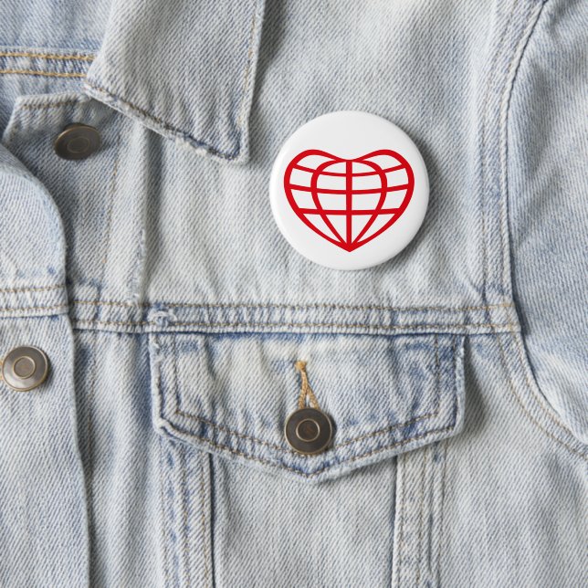 Heart Shaped Earth Globe Love Button (In Situ)