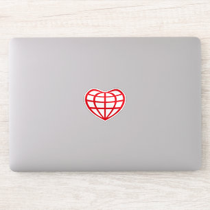 Heart Shaped Earth Globe Love Sticker