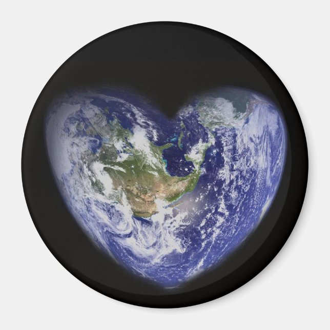 Heart-Shaped Earth Magnet (Front)