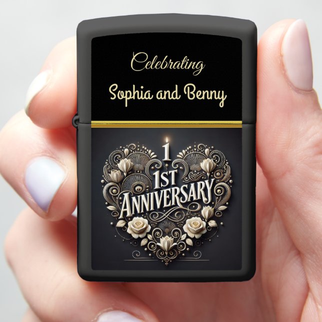 Heart-Shaped Elegance for Anniversaries Zippo Lighter (In Hand)