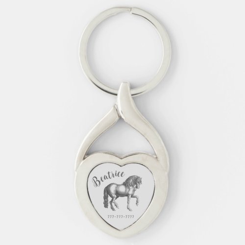 Heart_Shaped Equine Nobility Keychain