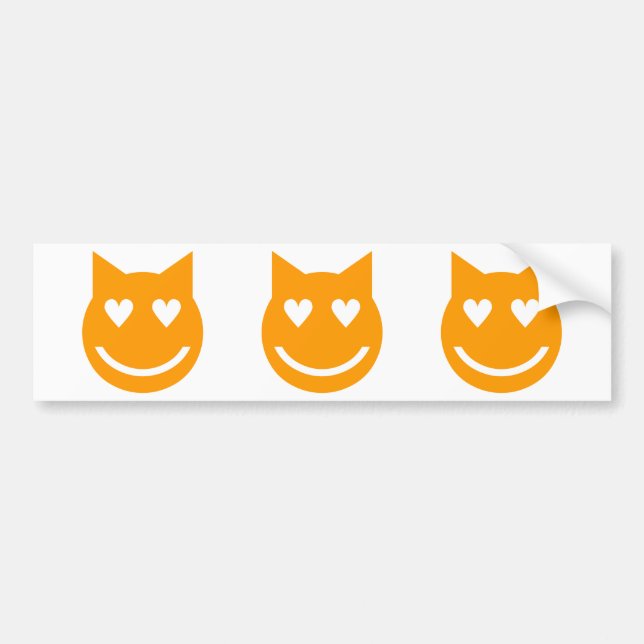 Heart Shaped Eyes Emoji Bumper Sticker (Front)