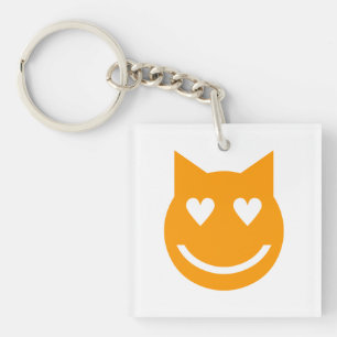 Heart Shaped Eyes Emoji Keychain