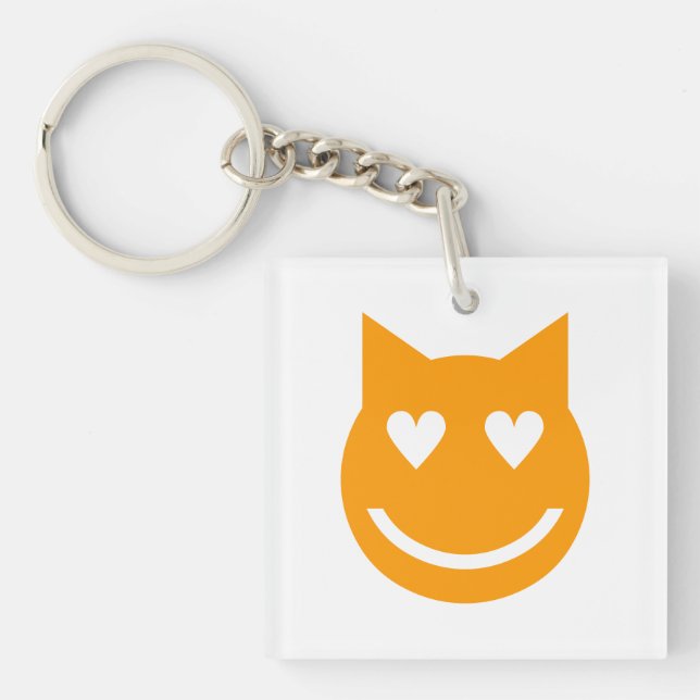 Heart Shaped Eyes Emoji Keychain (Front)