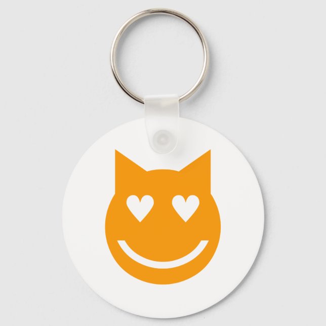 Heart Shaped Eyes Emoji Keychain (Front)