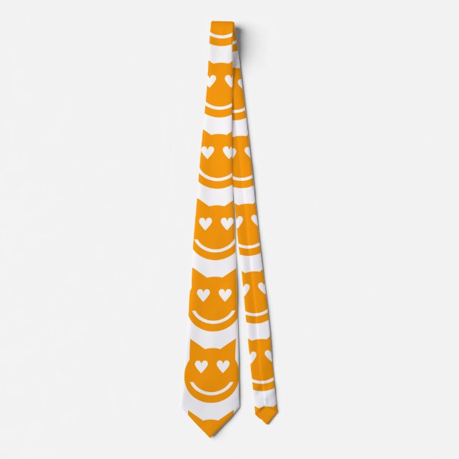 Heart Shaped Eyes Emoji Neck Tie (Front)