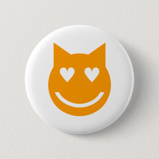 Heart Shaped Eyes Emoji Pinback Button (Front)