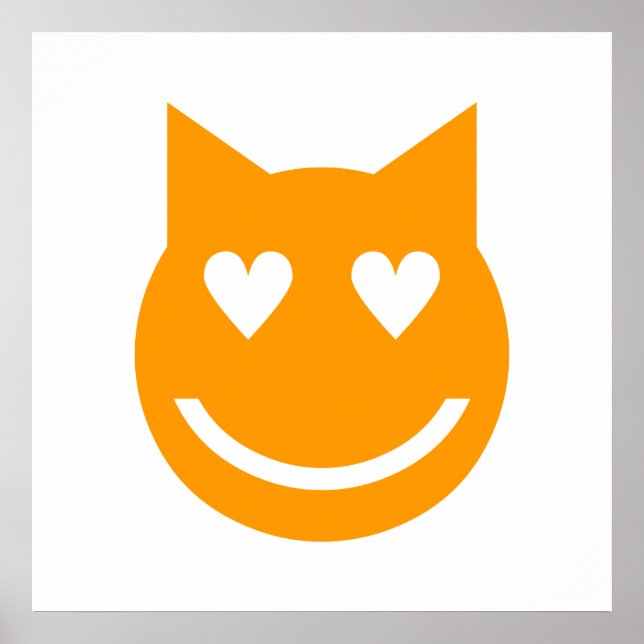 Heart Shaped Eyes Emoji Poster (Front)