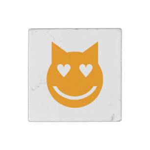 Heart Shaped Eyes Emoji Stone Magnet