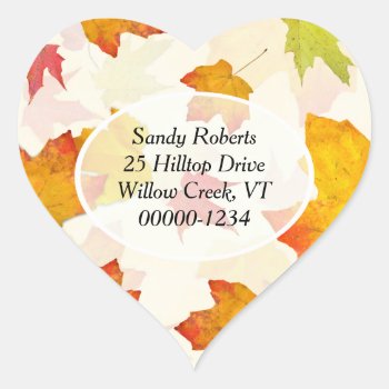 Heart Shaped Fall Return Address Labels by fallcolors at Zazzle