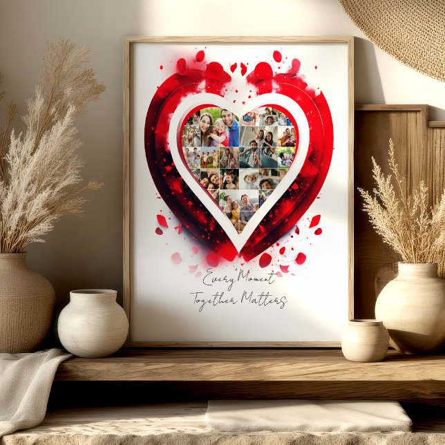 Heart Shaped Family Photo Collage Poster (Creator Uploaded)