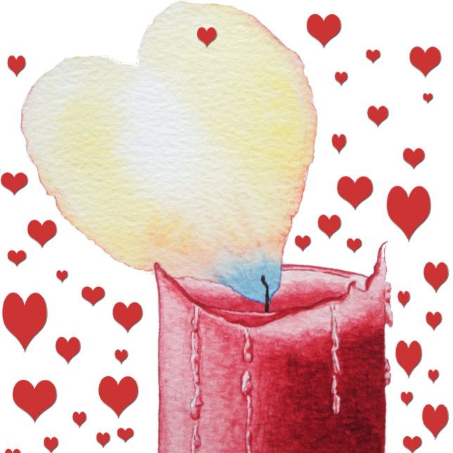 heart shaped flame red candle cutout (Creator Uploaded)