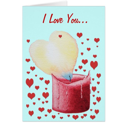 heart shaped flame red candle love