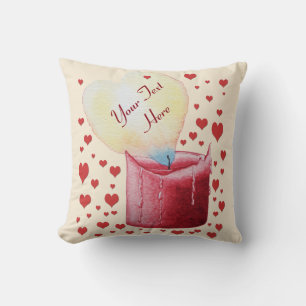 heart shaped flame romantic throw pillow