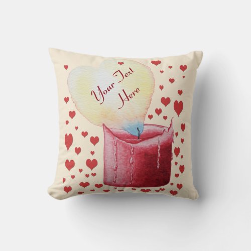 heart shaped flame romantic throw pillow