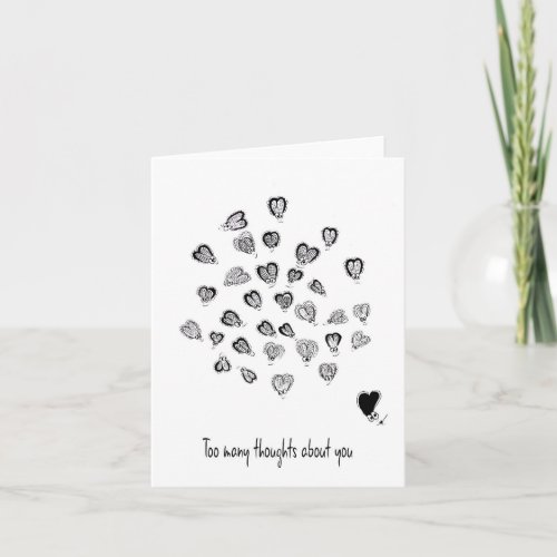 Heart Shaped Flies White Greeting card