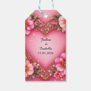 Heart-Shaped Floral Arrangement Gift Tags