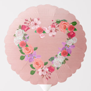 Heart Shaped Floral Bouquet Of Love Balloon