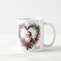 Heart-shaped Floral Wreath - Christmas Santa Claus