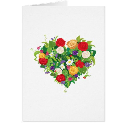 Heart Shaped Flowers Cards (Front)