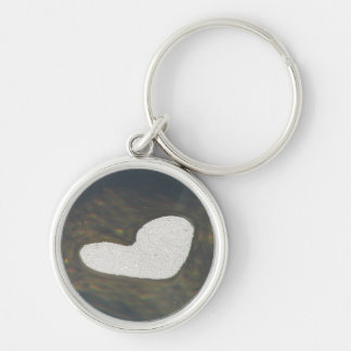 Heart Shaped Foam on a Stream Keychain