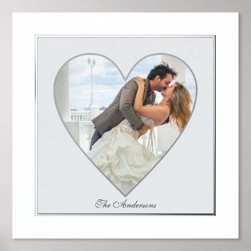 Heart Shaped Foil Accent for Wedding Poster Print