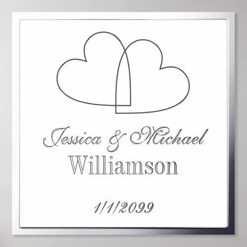Heart Shaped Foil Accent for Wedding Poster Print