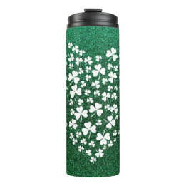 Heart Shaped Four Leaf Clovers Thermal Tumbler