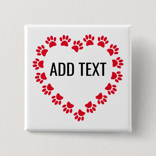 Heart Shaped Frame With Custom Text Button (Front)