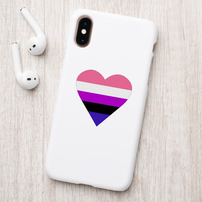 Heart-shaped Genderfluidity pride flag Patch (On Phone Back)