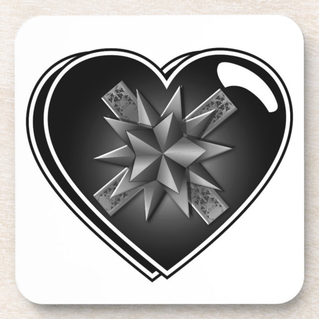 HEART SHAPED GIFT BOX BEVERAGE COASTER (Front)