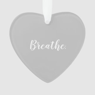 Heart-Shaped Gray Breathe Christmas Ornament