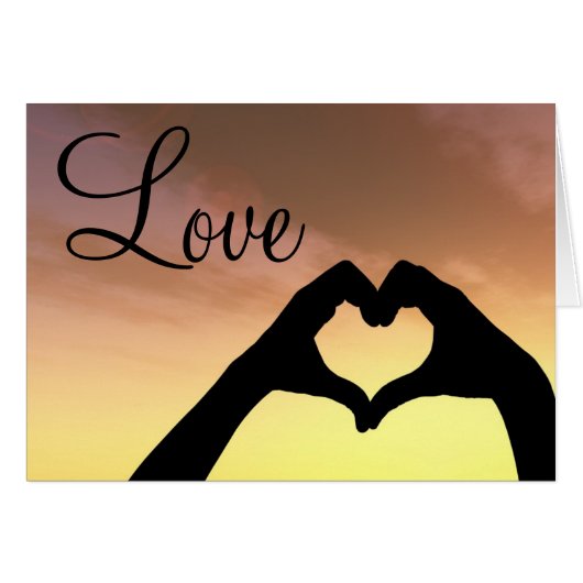 Heart Shaped Hands Silhouette Cards (Front Horizontal)