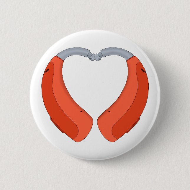 Heart Shaped Hearing Aid Button (Front)