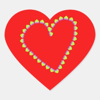 Heart shaped hearts on red