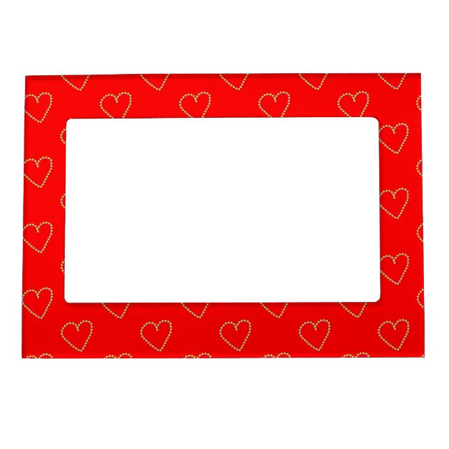 Heart shaped hearts on red magnetic frame (Front)