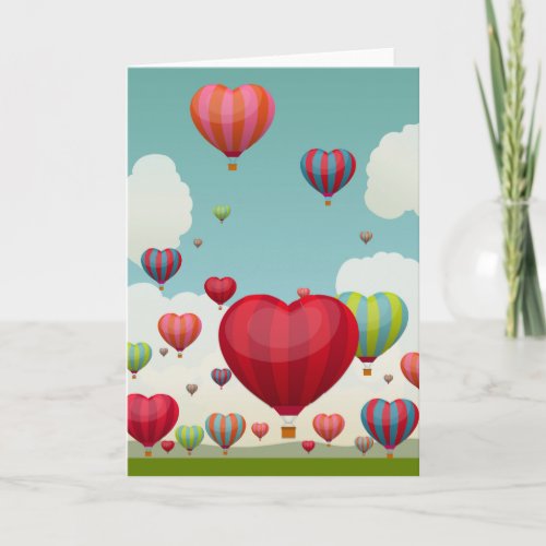 Heart_Shaped Hot Air Balloons_Valentines Day Card