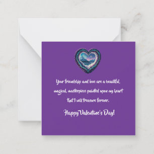 Heart-Shaped Ice Sculpture with Aurora Note Card