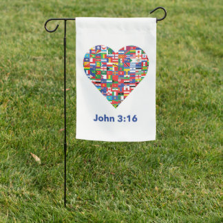 Heart shaped John 3:16 flag