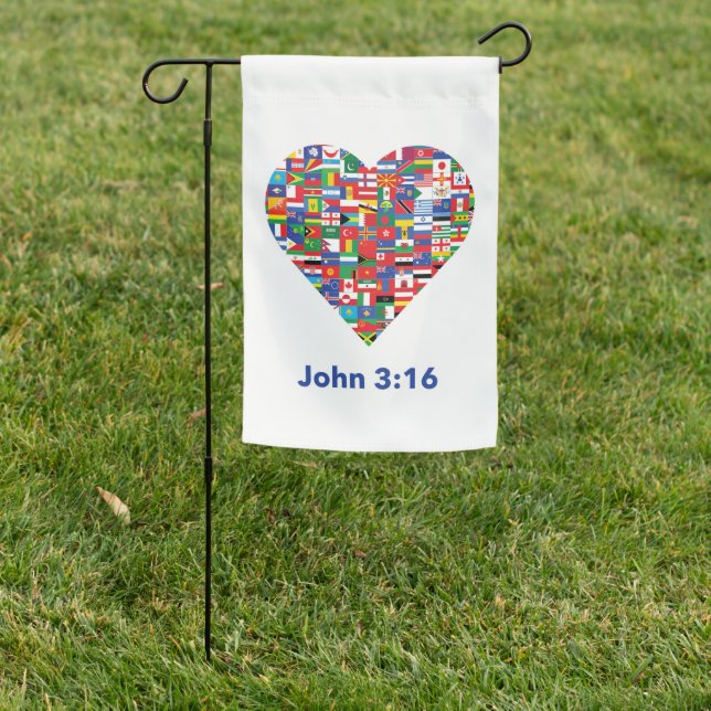 Heart shaped John 3:16 flag (In SItu)
