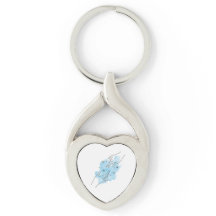 Heart-Shaped Keychain with Hand Art 