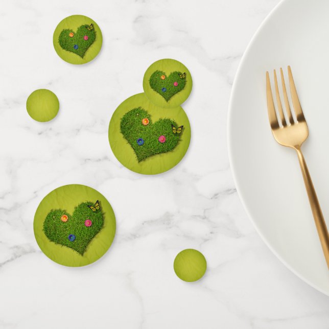 Heart-Shaped Lawn Flowers Butterfly Confetti (Group)
