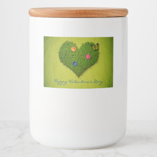 Heart-Shaped Lawn Flowers Butterfly Food Label