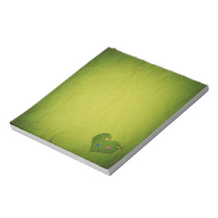 Heart-Shaped Lawn Flowers Butterfly Notepad