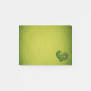Heart-Shaped Lawn Flowers Butterfly Post-it Notes