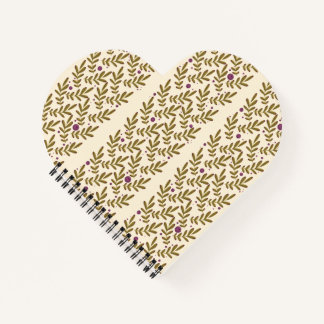 Heart-Shaped Leaf Pattern Spiral Notebook